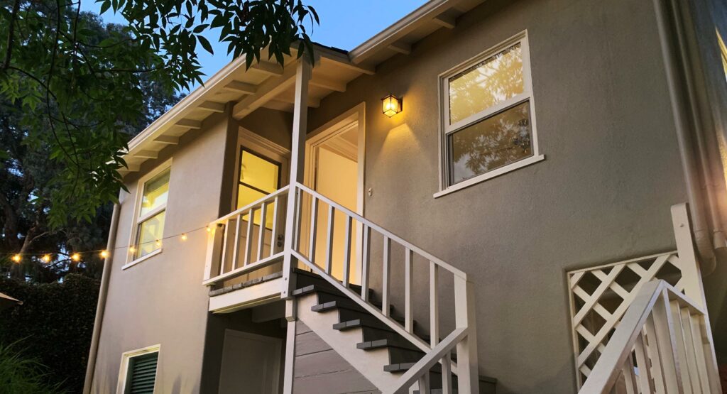 Stairway to entrance of guest house