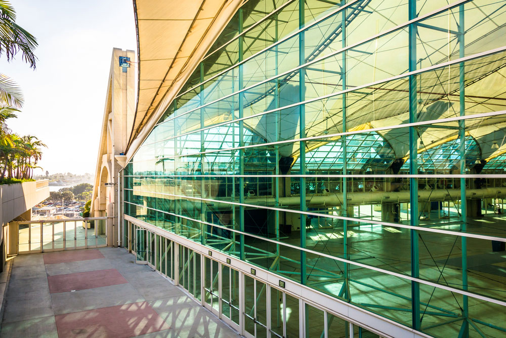 Convention Center detail view of glass walls - just 6 miles from bed and breakfast.